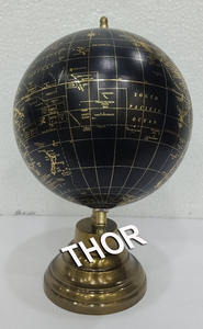 Mini globe terrestre de bureau, décoration nautique noire, globe rotatif, cadeau fait main, base antique, décoration d'intérieur - Product Image 2