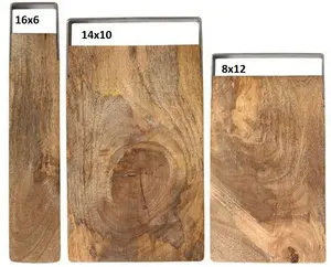수공예 천연 나무 평면 도마 블록 최고의 목재 품질로 손잡이가없는 보드 3 개 세트