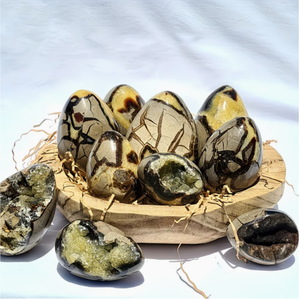 Doğal Septarian Ejderha Taşı Yumurta Büyük Boy Cilalı Kristal Jeot Mineral Örneği Ev Dekorasyonu İçin - Product Image 3