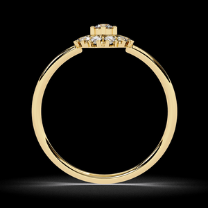 Anillo de Girasol con Diamantes Reales de Diseño Intrincado, Diamante de Corte Redondo, Joyería Fina Hecha a Mano, Regalo para Mujer - Product Image 6