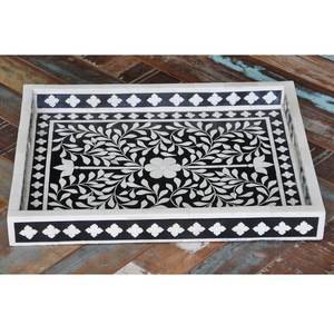 ถาดตกแต่งแบบฝังมุกหรูหราถาดฝังกระดูกจากอินเดียสำหรับห้องนั่งเล่นของตกแต่งบ้านขายส่ง - Product Image 4