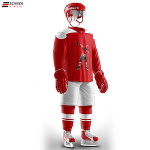 Maillots de hockey sur glace d'équipe 100% personnalisés en polyester unisexe OEM vêtements de sport personnalisés avec broderie et sublimation Style d'ensemble - Product Image 5