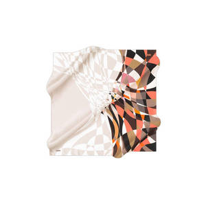 Pañuelo Cuadrado de Seda Satinada con Estampado Digital de Diseño de Lujo, 90x90cm - Product Image 1