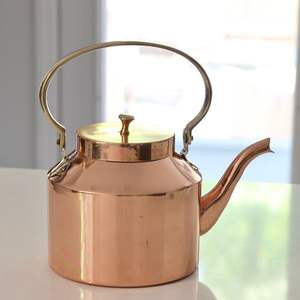 Golden copper finish metal tea pot perfect for luxury gifting home collection and tea ceremony arrangements - Product Image 3
