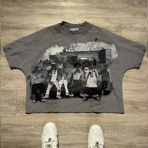 Camiseta holgada con estampado de estilo sólido, camisetas informales con cuello simulado extendido para hombre, Camiseta 100% de algodón para hombre, Camiseta holgada estampada - Product Image 6