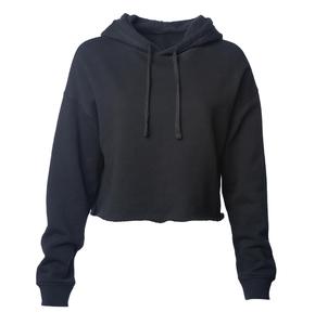 New Deal Sudaderas con capucha recortadas personalizadas Mujer Jersey de rizo de algodón en blanco Cualquier tamaño Sudaderas con capucha cortas de diseño de impresión personalizada para mujer - Product Image 2