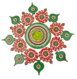 11 Inches Reusable Acrylic Rangoli for Weddings Diwali Housewarming Favors Wedding Gift Party Decor and Home Pooja Decor- Agni