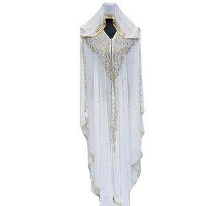 Vestido blanco de lujo para mujer Batwing Abaya Farasha Jalabiya árabe - Product Image 2