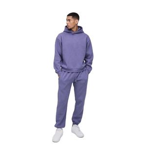 Conjunto Deportivo Unisex Vintage Morado de 500 g/m², 100 % Algodón, Estilo Holgado, con Logotipo Personalizado, Sudadera con Capucha y Pantalones Jogger, Precio al por Mayor - Product Image 1