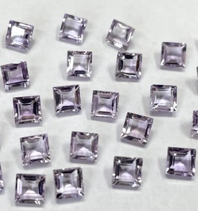 Natural Pink Amethyst Square Cut <b>3mm</b> Faceted - Loose Pink Amethyst Faceted Top Quality Loose Gemstone - Product Image 2