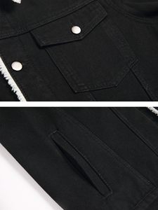 High Quality Custom 100% Cotton Denim Jacket <b>Fleece</b> Denim Jacket For Sale Men denim jacket for men - Product Image 5