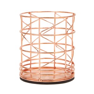 Single Section <b>Pen</b> <b>Holder</b> in Silver Metal with Iron Wire Design Stylish Stationery Organizer at Good Price - Product Image 4