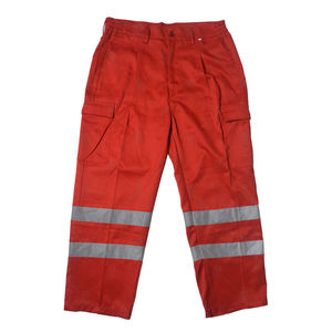 Pantalones de Trabajo Reflectantes Rojos para Hombre, Transpirables, Certificados CE, Tela de Poliéster con Franjas de Seguridad y Bolsillos Tipo Cargo - Product Image 6