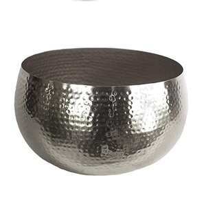 Decoración de suelo Color amarillo esmalte pintado forma redondeada tamaños personalizados maceta de Metal para jardín y césped decorativo - Product Image 3