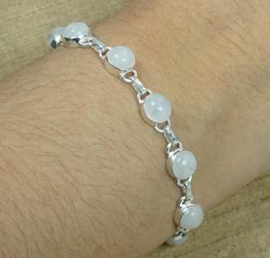 Women's Boho Style Silver 925 Sterling Handmade Tennis <b>Bracelet</b> Trending <b>Moonstone</b> Gemstone Jewelry Gift - Product Image 2
