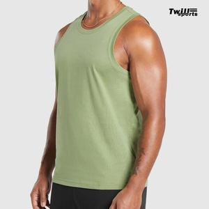Nouveauté 2026 – Débardeurs de sport personnalisés en twill pour hommes, coupe ajustée, en polyester/coton, séchage rapide – Vente en gros - Product Image 3