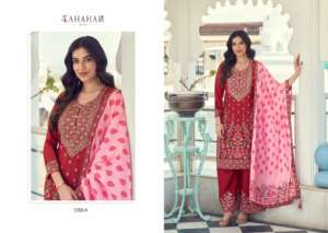 Véritable Chinon et Broderie Travail Salwar Kameez Costume avec Impression Numérique Dupatta Qualité Export Style Traditionnel pour Femmes - Product Image 2