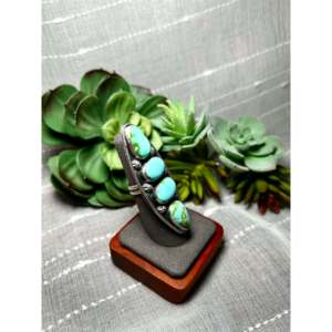 Carlos Francisco <b>Adjustable</b> Sonoran Mountain Turquoise & Sterling Silver <b>Ring</b> Bezel Set Natural Stone for Everyday Wear - Product Image 2