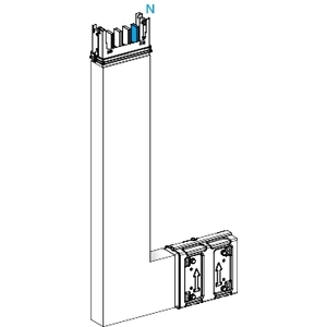 Raccordo per condotti Schneider Electric KSA250DLE41A 100/160/250A in alluminio, Canalis KSA250 Lato B con misurazione 3L+N+PE - Product Image 1