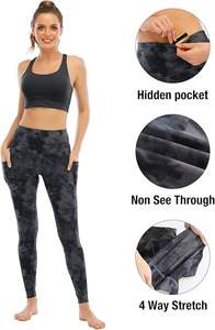 Pantalones de Yoga de etiqueta privada Tie Dye Compresión sin costuras Cintura alta Control de barriga Poliéster-Spandex Tallas grandes Venta al por mayor Activewear - Product Image 2