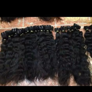 Hermoso 100% Virgen Brasileño Indio Crudo Sin Procesar Hecho a Mano Rizado Onda Cabello Tejidos Color Natural Cabello Humano Natural Liso - Product Image 1