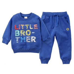 Dernier modèle de vêtements pour enfants pulls unisexe col rond à manches longues sweatshirts unis sans capuche pour enfants garçons filles - Product Image 3