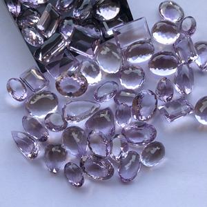 Pierre d'améthyste rose du Brésil naturelle 14mm 16mm 18mm à facettes taille libre pierre précieuse en vrac vente en gros poire ovale octogone taille émeraude - Product Image 1