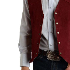 Gilet de moto américain cool gilet en cuir gilet en cuir badge brodé gilets pour hommes - Product Image 6