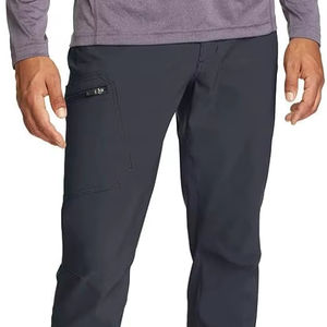 Pantalones informales Rainier para hombre, ligeros, de lana, elásticos, con cierre alto, estilo medio, diseño plano, teñido liso, servicio OEM disponible, lona - Product Image 6
