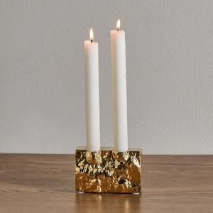 Bougeoir doré élégant, centre de table décoratif, accent élégant pour la maison, ambiance romantique et festive - Product Image 2