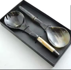 ฮอร์นควายธรรมชาติทรงเหมาะสมช้อนแบบแบนช้อนสำหรับกาแฟชาไวน์ - Product Image 1