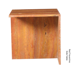 Mesa de Noche de Mármol Naranja, Moderna, Hecha a Mano, Cuadrada, Muebles de Dormitorio de Lujo, Sala de Estar de Apartamento, Diseño Minimalista - Product Image 1