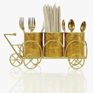 Elegante soporte para cubiertos de metal hecho a mano con características artísticas, ideal para apartamentos e interiores de cocina contemporáneos con estilo - Product Image 4
