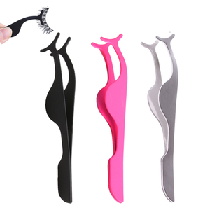 Custom Logo Private Label <b>Pink</b> Plastic Lashes Applicator Tweezers Bulk Magnetic Eyelash Tweezers Diamond False Eyelash Tweezers - Product Image 4