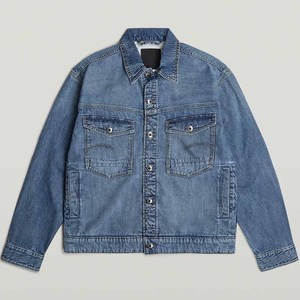 Veste en jean bleu foncé pour hommes bouton personnalisé vêtements d'extérieur élégant broderie Streetwear inspiré respirant sans couture pour décontracté - Product Image 1