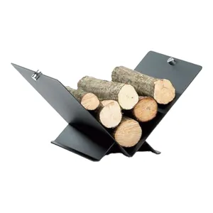 Suporte de madeira para lareira, suporte de madeira para guardar toras, metal de alta qualidade para lareira interna ou externa