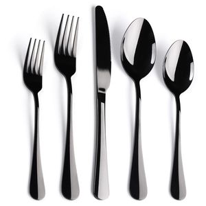 Ensemble de 5 cuillères à dessert en acier miroir, couverts mats noirs, ensemble de couverts de 5 pièces, vente personnalisée à chaud - Product Image 4