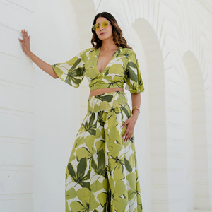 Vestido Midi Floral Verde Lima de Verano, 100% Algodón, Lavable, Casual - Product Image 5