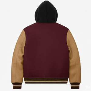 แจ็คเก็ตเบสบอลแบบมีฮู้ดสั่งทำคุณภาพดีราคาส่ง แจ็คเก็ตวาร์ซิตี้ผู้ชายราคาประหยัดสำหรับขาย - Product Image 2