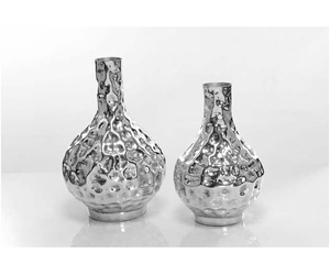 แจกันดอกไม้ทำจากโลหะสีผสมเข้ากันดีที่สุด,แจกันและแจกันดอกไม้ดีไซน์แฮนด์เมดสำหรับตกแต่งบ้านสีเขียว - Product Image 1