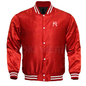 Chaqueta de invierno con letras de satén de diseño personalizado de grado superior hecha en chaqueta con letras de satén de alta calidad - Product Image 1