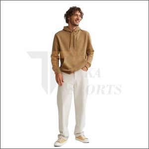 Pull à capuche en coton 100% unisexe, sweat-shirt d'hiver thermique en polaire avec cordon de serrage, impression personnalisée, broderie de logo, sweats teints unis pour hommes - Product Image 2