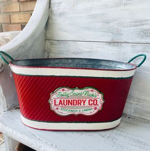 Seau de Noël en métal parfait pour la décoration saisonnière de la maison ou l'emballage de panier cadeau pendant la saison de Noël - Product Image 4