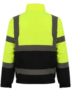 Veste réfléchissante de sécurité en polyester 100% Gilet de sécurité fluorescent haute visibilité avec logo personnalisé Caractéristique étanche - Product Image 3