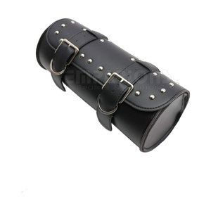 Bolsa de herramientas de motocicleta personalizada, de cuero negro alforja, rollo de almacenamiento de barril, bolsas de motorista de cuero PU - Product Image 5