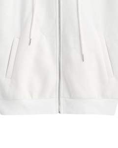 <b>White</b> Grey Contrast Zip Up <b>Hoodie</b> With Front Pockets Casual Streetwear Unisex Soft Comfortable Warm Fashion Zipper Jacket - Product Image 6