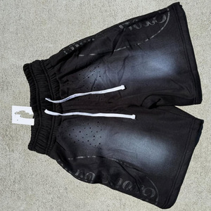 Custom Streetwear Double Waist Denim <b>Short</b> Pants Distressed Acid Wash Vintage Patchwork Sun Faded <b>Jeans</b> <b>Shorts</b> <b>Men</b> - Product Image 2