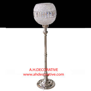 Hot Luxury Silver Crystal Candle Holder for Events and Wedding Decoration Aluminum Casting <b>Tall</b> Handmade T Light Candle Holder - Product Image 3