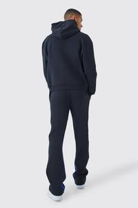 Streetwear OEM Survêtement imprimé respirant à gousset empilé 2 pièces noir logo personnalisé Ensemble pantalon à capuche unisexe - Product Image 3