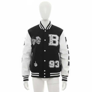 Veste de baseball universitaire de haute qualité 2026, fabricant de vêtements de rue personnalisés, broderie de patch en chenille de laine, veste universitaire de style lettreman - Product Image 2